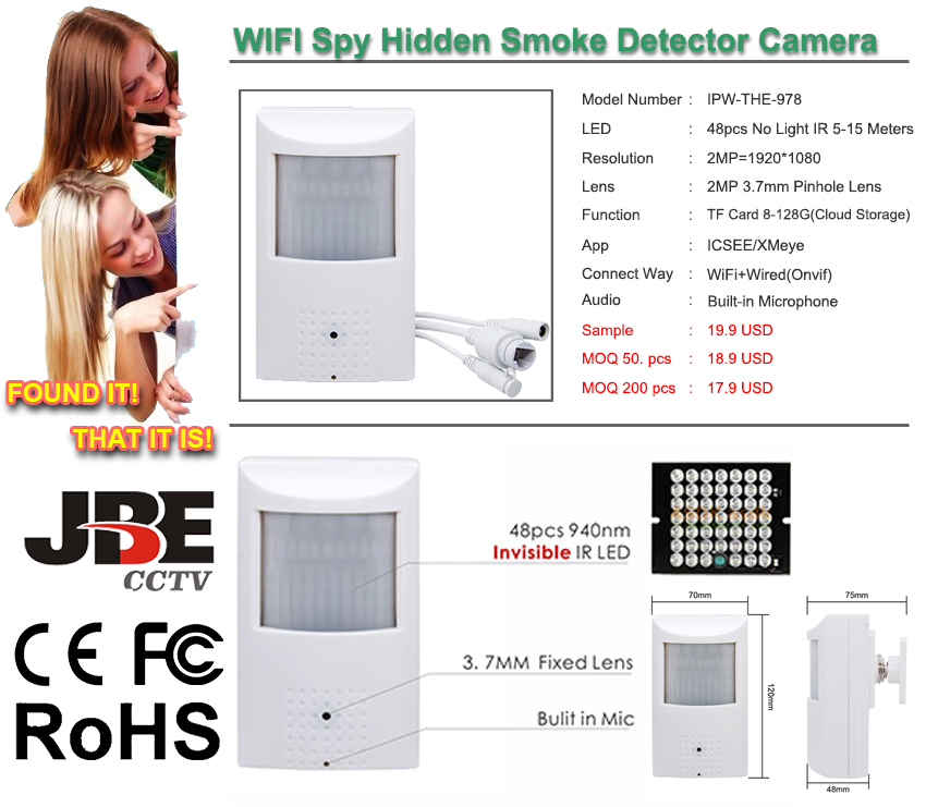 WIFI 1080P Smoke Detector Hidden Camera
